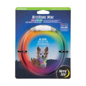 Nite Ize NiteHowl Mini Rechargeable Disc-O Select LED Safety Necklace for Dogs