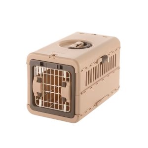 Richell Pink/Brown 2-Door Pet Carrier