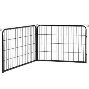 Topeakmart Black 2 Metal Panels Exercise Dog Playpen