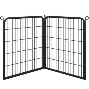Topeakmart Black 2 Panels Metal Dog Playpen