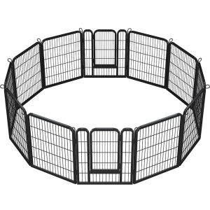 Topeakmart Black 12 Panels Metal Dog Playpen