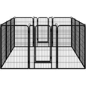 Topeakmart Black 8 Panels Metal Dog Playpen