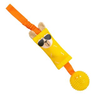 Outward Hound Yellow Fire Biterz Tugz Llama Dog Toy