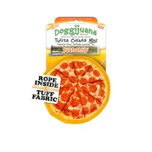 Doggijuana Tuffer Chewer Mini Refillable Pepperoni Pizza Dog Toy