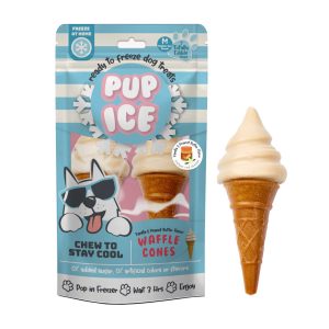 Pup Ice Waffle Cone Vanilla and Peanut Butter Treats for Dogs