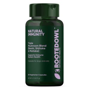 Rooted Owl Natural Supplements Immunity Vegan Capsules with Triple Mushroom Blend for Dogs and Cats
