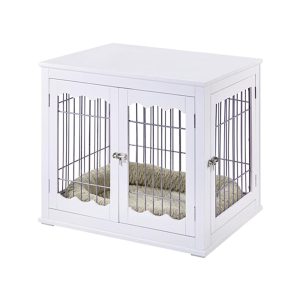 UniPaws White Furniture Style Crate for Large Dogs