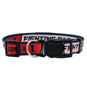Pets First NCAA Illinois Satin Dog Collar