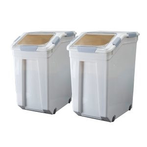 HANAMYA Pet Food Storage Container with Measuring Cup for Dogs and Cats 2 Pack