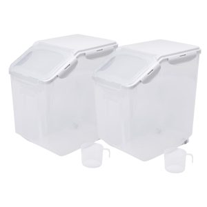 HANAMYA Pet Food Storage Container with Cup for Dogs and Cats 2 Pack