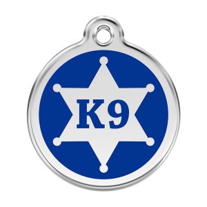 Red Dingo Stainless Steel Enamel Sheriff Personalized Engraved Pet ID Tag