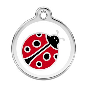 Red Dingo Stainless Steel Enamel Lady Bug Personalized Engraved Pet ID Tag