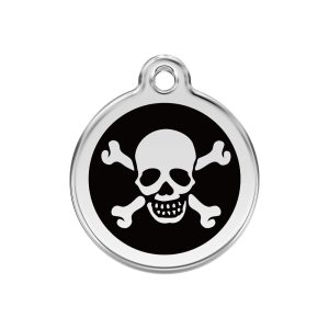 Red Dingo Stainless Steel Enamel Cross Bone Personalized Engraved Pet ID Tag
