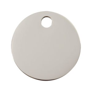 Red Dingo Flat Stainless Steel Circle Personalized Engraved Pet ID Tag