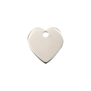 Red Dingo Flat Stainless Steel Heart Personalized Engraved Pet ID Tag