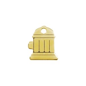 Red Dingo Flat Brass Fire Hydrant Personalized Engraved Pet ID Tag