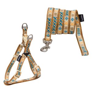 Touchdog 'Caliber' Designer Embroidered Fashion Pet Leash and Harness Combination