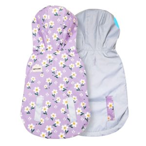 Sniff & Bark Purple Daisy Reversible Dog Raincoat