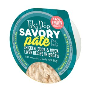 Tiki Dog Savory Pate Chicken, Duck & Duck Liver Wet Dog Food