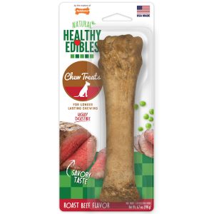 Nylabone Healthy Edibles All-Natural Long Lasting Roast Beef Flavored Dog Bone Chew Treat