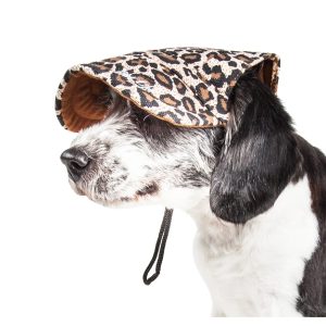 Pet Life 'Cheetah Bonita' Cheetah Patterned Uv Protectant Adjustable Fashion Dog Hat Cap