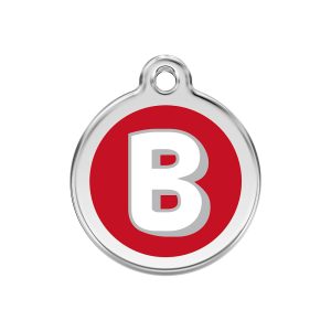 Red Dingo Stainless Steel Enamel Alphabet B Personalized Engraved Pet ID Tag