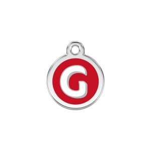 Red Dingo Stainless Steel Enamel Alphabet G Personalized Engraved Pet ID Tag