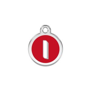 Red Dingo Stainless Steel Enamel Alphabet I Personalized Engraved Pet ID Tag