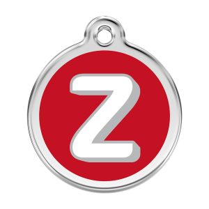 Red Dingo Stainless Steel Enamel Alphabet Z Personalized Engraved Pet ID Tag
