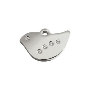 Red Dingo Diamante Polished Stainless Steel Personalized Engraved Pet ID Tag