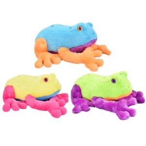Multipet International Jumbo Bright Colored Frog Dog Toy Assorted