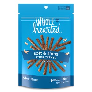 WholeHearted Grain Free Soft and Chewy Salmon Recipe Dog Treat Sticks