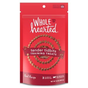 WholeHearted Grain-Free Tender Tidbits Beef Recipe Training Treats for Dogs