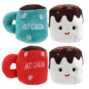 Multipet International Cocoa Cup and Marshmallow Plush Cat Toy Assorted