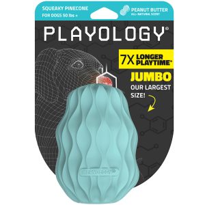 Playology Peanut Butter Scented Squeaky Pinecone Jumbo Dog Toy