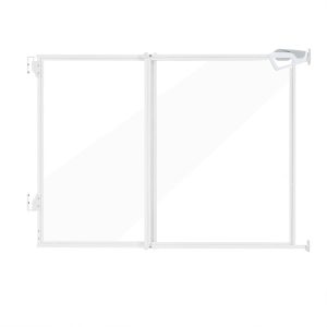 UniPaws 2-in-1 Retractable Clear Dog Gate with Hardware Mount