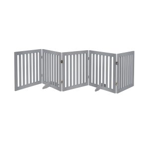 UniPaws 24" H Free Standing and Foldable Pet Gate with Supporting Feet