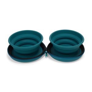 EveryYay Zip-Up Travel Double Diner Dog Bowls