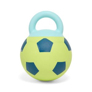 Leaps & Bounds Green Soccer Ball with Handle Dog Toy
