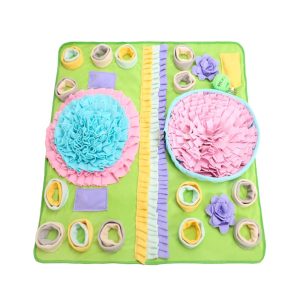 Piggy Poo and Crew Double Bowl Snuffle Mat with a Treat Ball and Squeakers
