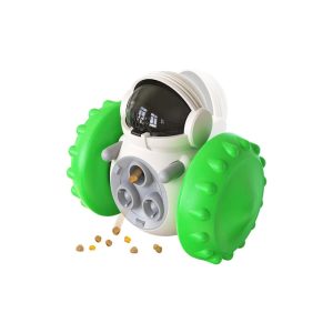 Piggy Poo and Crew Green Robot Treat-Dispensing Push Toy