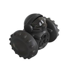 Piggy Poo and Crew Black Robot Treat-Dispensing Push Toy
