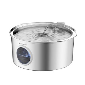 PawsPik Ultra-Quiet Large Stainless Steel Dog Water Fountain