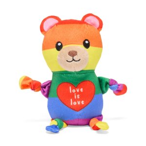 YOULY Pride Rainbow Teddy Bear Plush Dog Toy