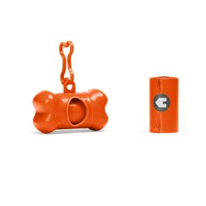 YOULY Orange Waste Bag Dispenser & 2 Roll Set for Dogs