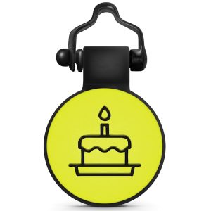 SiliDog Silent Personalized Birthday Cake Pet ID Tag for Dogs