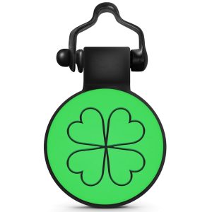 SiliDog Silent Personalized Shamrock Pet ID Tag for Dogs