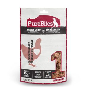 PureBites Made In USA, 1 Ingredient, Chicken Heart Freeze Dried Dog Treats