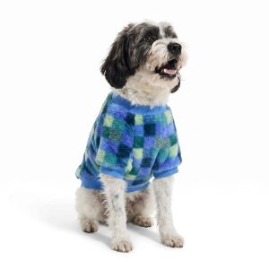 Petco Blue Plaid Pet Crewneck