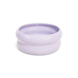 EveryYay Purple Ceramic Bubble Dog Bowl